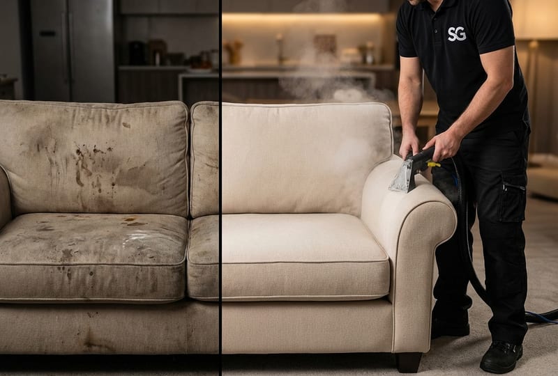 Estofado limpo após higienização em Petrópolis