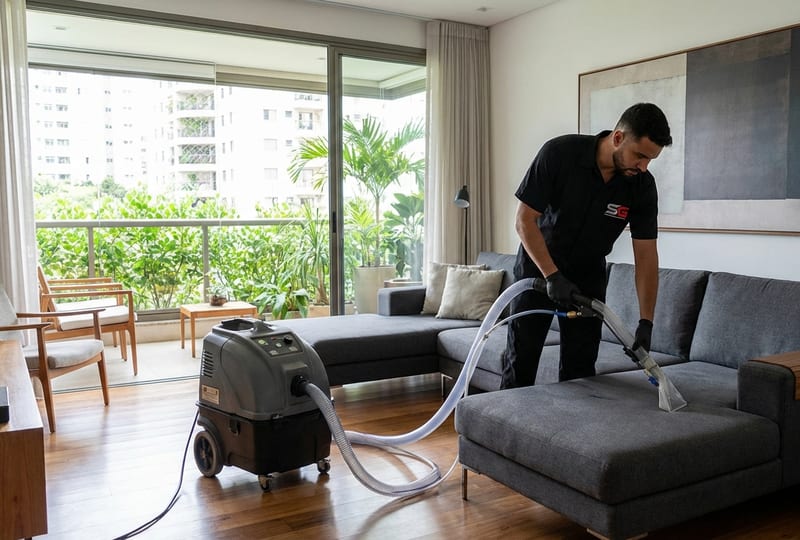 Higienização completa sala residencial Petrópolis